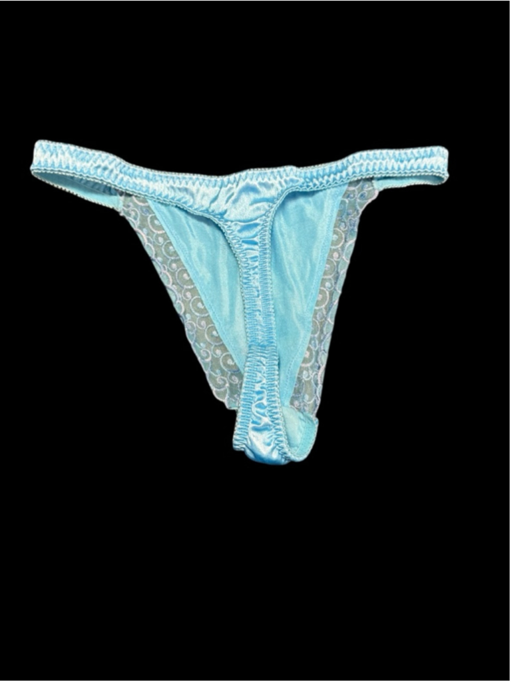 Women's Victoria's Secret Thong Panty L Blue Pink